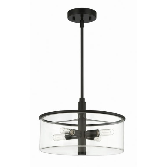 55694-FB Craftmade Lighting Hailie - 4 Light Pendant In Transitional Style-9 Inches Tall and 14.13 Inche Wide-Flat Black Finish