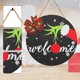 thumbnail image 4 of Navidad madera Feliz Navidad palabras de bienvenida cristal colgante decoración de la pared del hogar, 4 of 9
