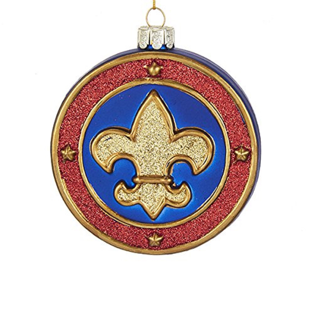 Boy Scout Fleur De Lis Glass Christmas Tree Ornament Decoration BS4172