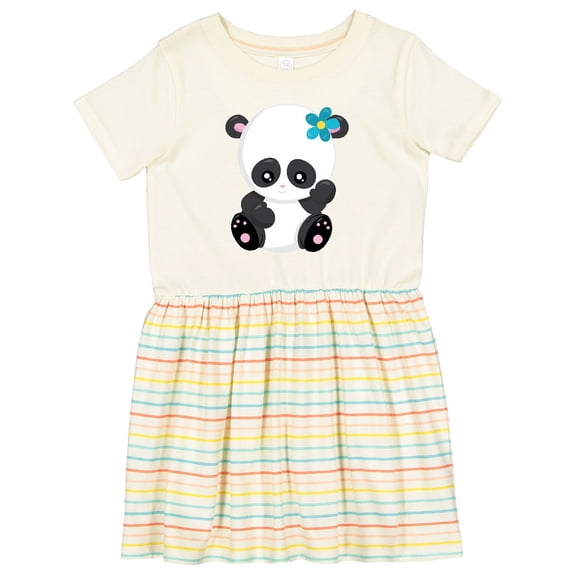 Inktastic Baby Panda, Cute Panda, Panda Bear, Flowers Girls Toddler Dress