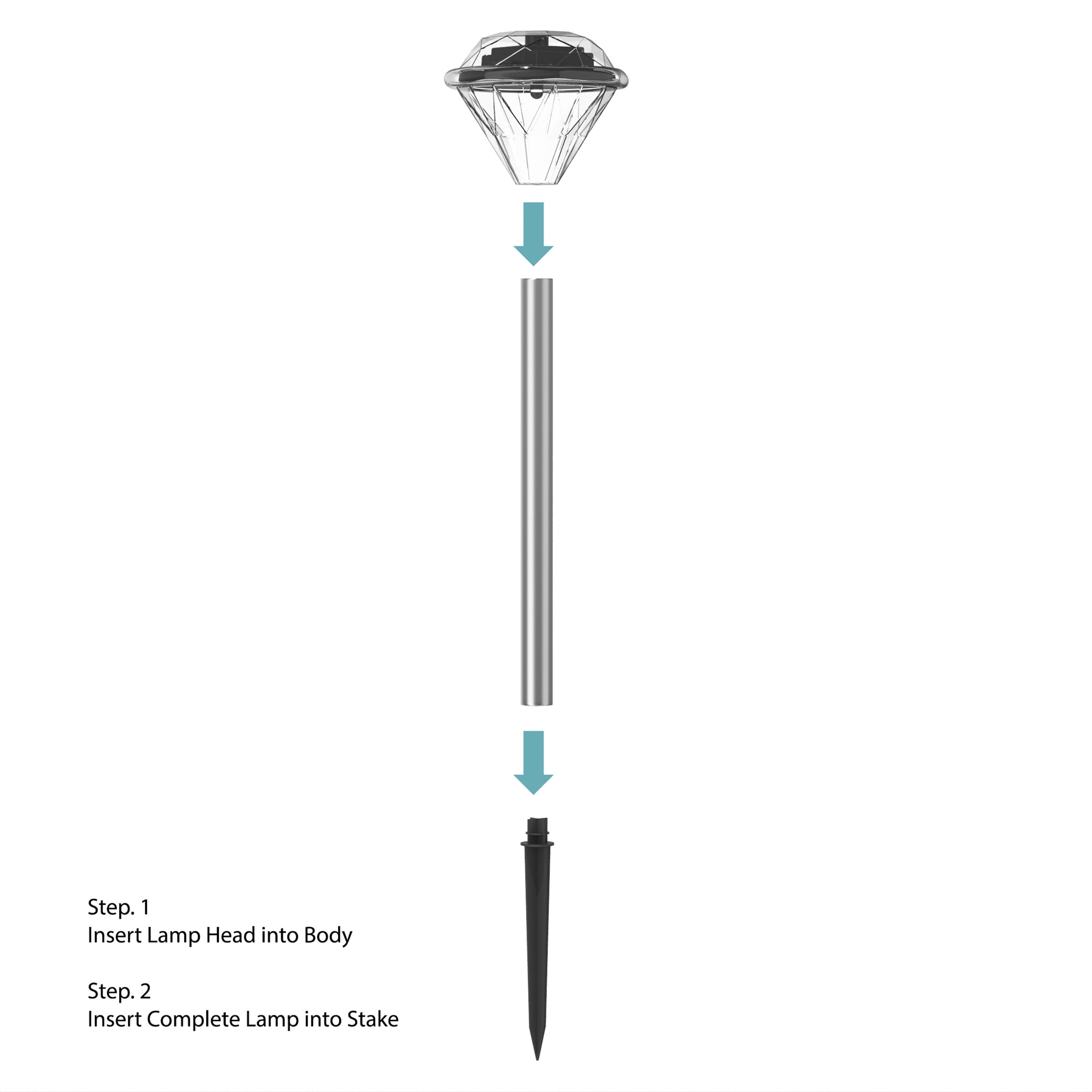 Pure Garden Solar Lights Outdoor Waterproof Garden Lights 24-Pack, Silver