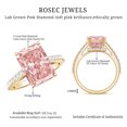 thumbnail image 6 of Rosec Jewels IGI Certified Radiant Cut Lab Grown Pink Diamond 5 Carat Engagement Ring (VS1 Clarity), 18K Yellow Gold, US 5.00, 6 of 9