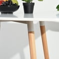 thumbnail image 5 of Homycasa Modern Square Dining Table with White Top and Natural Wood Legs, 5 of 6