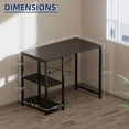 thumbnail image 2 of 32 Inch Small Computer Desk with Shelves, Home Office Desk with Headphone Hook for Bedroom, Study Writing PC Table for Small Spaces, Black, 2 of 5