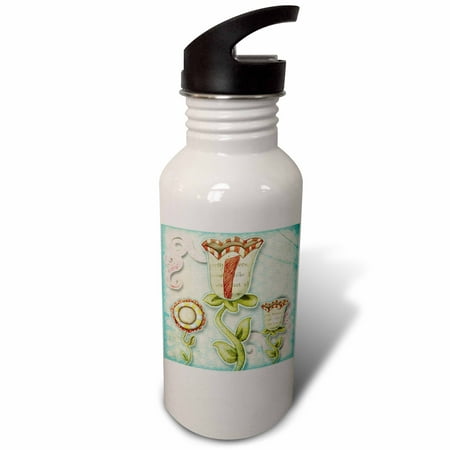 

Cute Quirky Flowers Monogram Letter L 21 oz Sports Water Bottle wb-102789-1