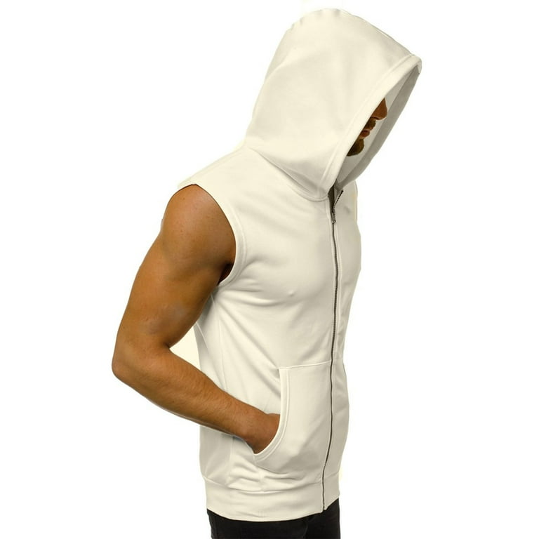 Plain sleeveless hoodie hotsell