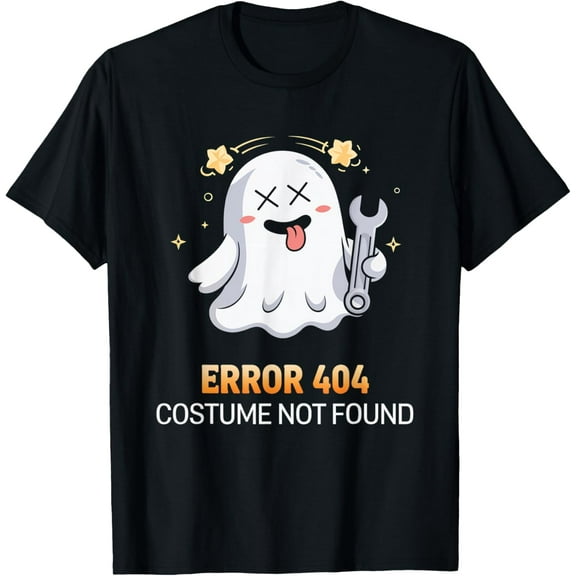 Error 404 Ghost Costume Funny Halloween Spirit T-Shirt