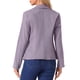 thumbnail image 3 of Chaqueta de mezclilla lavada de manga larga con botones y solapa para mujer Inspire Chic en púrpura claro, 3 of 6