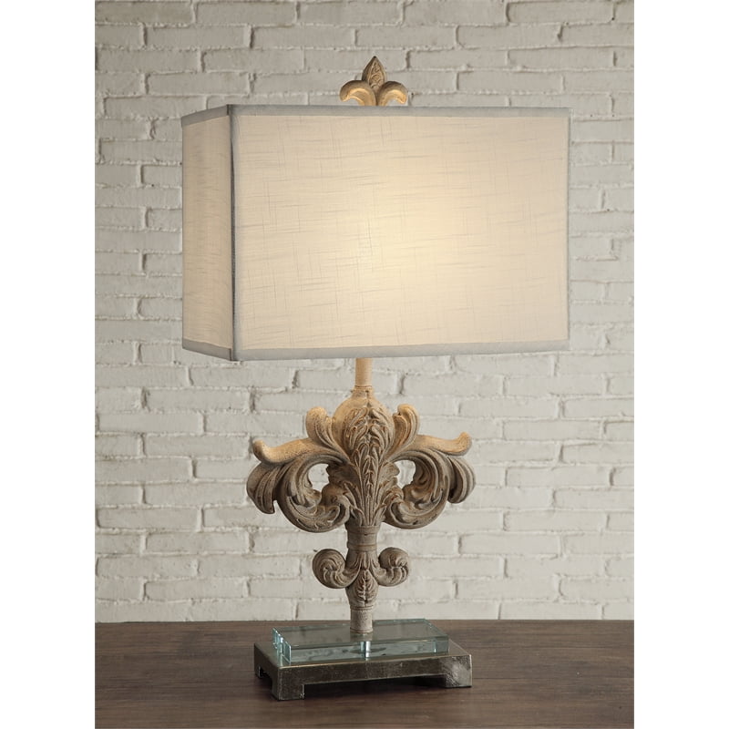 Ainsley Table Lamp Resin White 16x10x29 Farmhouse Style Com Ainsley Table Lamp Resin White 16x10x29, Distressed Fleur De Lis Floor Lamp