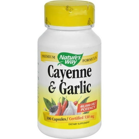 Nature's Way Cayenne And Garlic - 100 Capsules (Best Way To Consume Garlic)