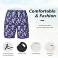 thumbnail image 5 of Lsque Mens Swim Trunks Skull Purple Flower Pattern - Bathing Suit Compression Liner - Beach Swim Shorts Swimwear - (S-3XL) - Stretch Quick Dry -, 5 of 9