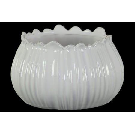 

Urban Trends Collection: Ceramic Bowl Gloss Antique Finish Gray White