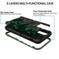 thumbnail image 4 of iPhone 12 iPhone 12 PRO 6.1" 2020 A2172 A2402 A2341 A2406 A2404 A2403 A2408 A2407 Military Printed Rugged Heavy Duty Case with Kickstand - Military Green(Without Holster), 4 of 4