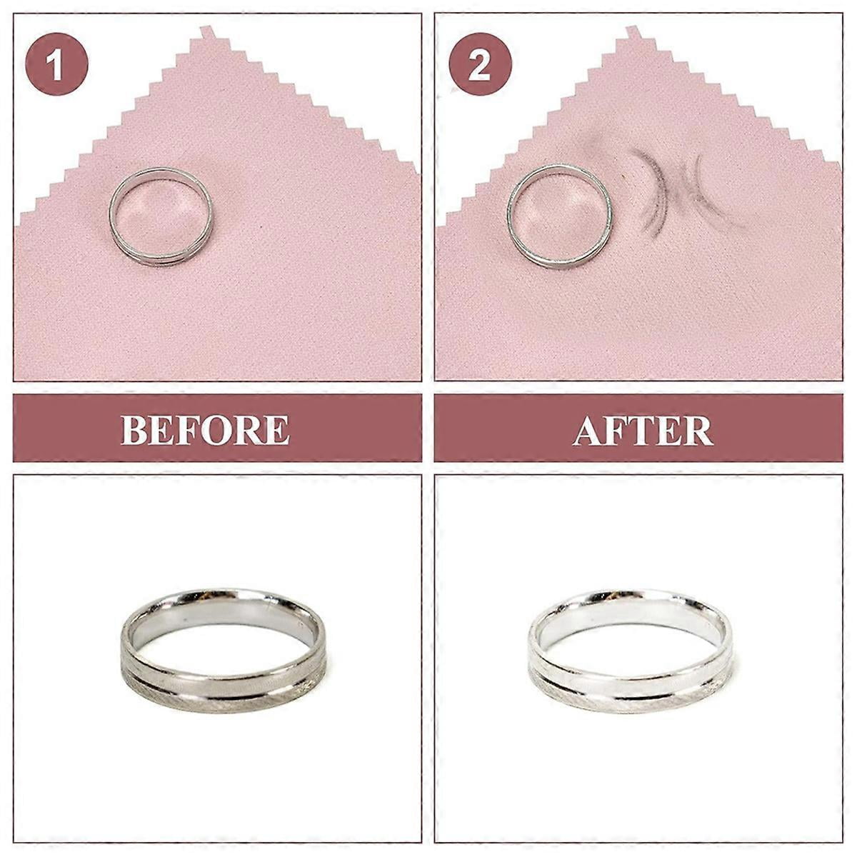 Jewelry Cleaning Cloth, Professional Polishing Cloth Individually Wrapped, Pink Silver Polishing Clo