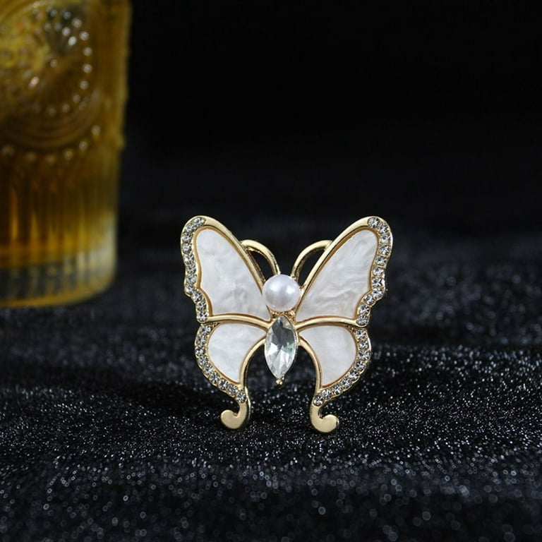 2023 Korean Elegant Rhinestone Pins Crystal Butterfly Brooch