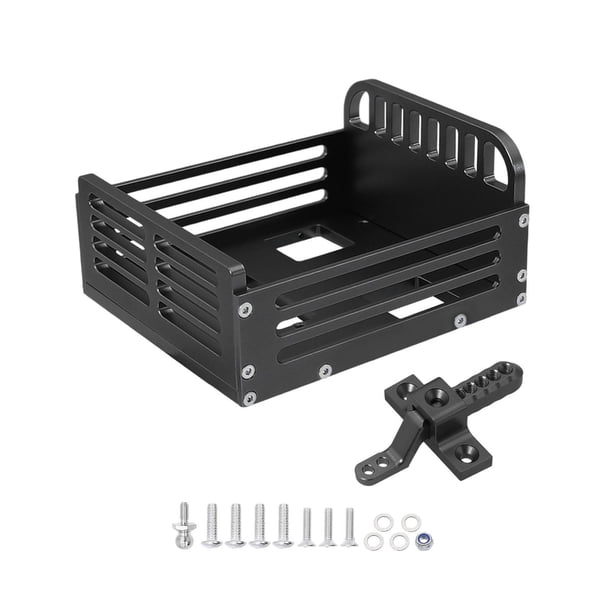 Cubo trasero desmontable de Metal escala 1/24 resistente reemplazos modificados DIY Remolque de carro con enganche para vehículos para FCX24 RC Negro Strade Fareast Limited