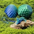 thumbnail image 3 of Dragón YTRXYLKL impreso en 3D con huevo sorpresa para niños, color verde, 3 of 6