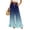 Cyan, variant on Women's Gradient Palazzo Pants, Comfy Stretchy High Rise Long Trousers, Casual Chic Printed Ruffle Fashion Bottom Pants for Vacation