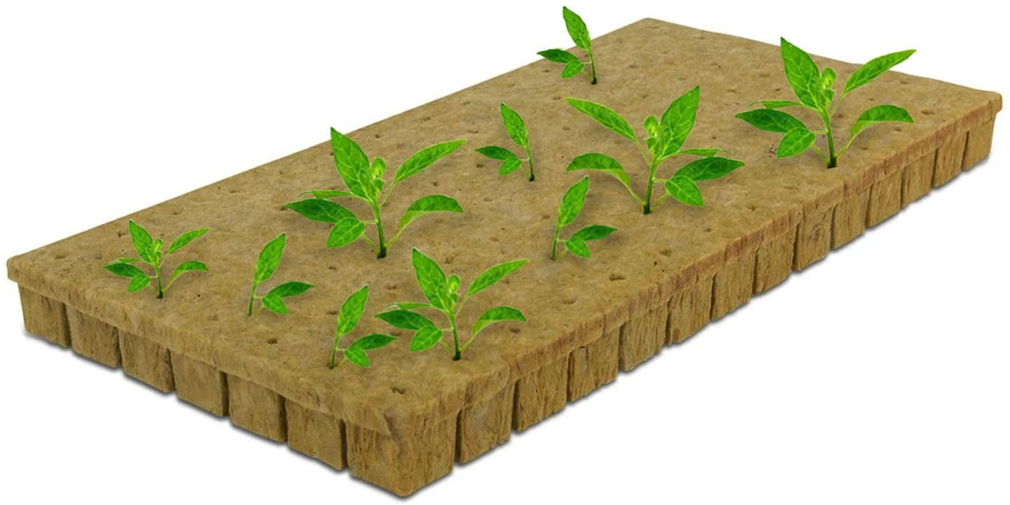 Pratico Outdoors Rockwool Grow Seed Starter Plugs, 1.5 inch, 98 Cubes