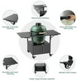 thumbnail image 4 of Outdoor Grill Table for Big Green Egg Style BBQ, Metal Grill Cart with 2 Folding Panels, Compatible with up to Large Green Egg, Kamado Joe Jr, 4 of 11