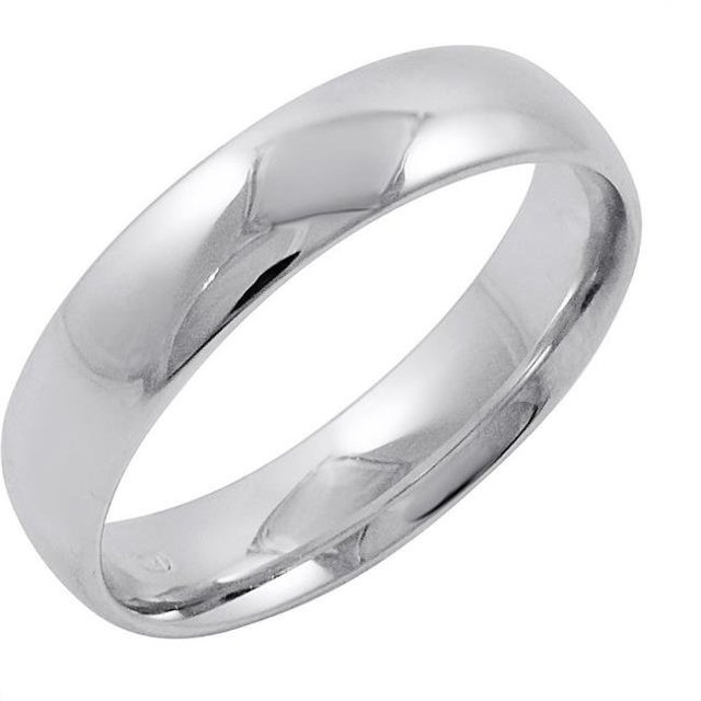 Bande de Mariage Simple Confort 10K Or Blanc pour Hommes, Taille 10.5