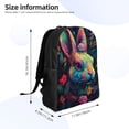 thumbnail image 4 of Easygdp Colorful Patterned Rabbit Mochila Versátil y Elegante: Comodidad, Almacenaje y Durabilidad para la Universidad, Trabajo, Viajes y Uso Diario, 4 of 8