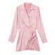 thumbnail image 1 of TRAF Women Fashion With Gathered Satin Mini Dress Vintage V Neck Long Sleeve Female Dresses Vestidos MujerL&China Gao Jinjia LED, 1 of 2