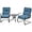 Peacock Blue, variant on Outdoor Furniture 3Pcs Patio Bistro Set, Springs Motion Chairs and Bistro Round Table Set, Metal Small Patio Conversation Set with Cushions (Peacock Blue)