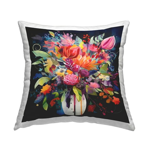 Stupell Industries Vivid Flower Expression Decorative Printed Throw Pillow, 18 x 18