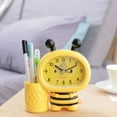 thumbnail image 6 of Dengjunhu Table Clock Bee Shape Pen Holder Design Plastic Digital Desk Alarm Clock for Home, 6 of 7