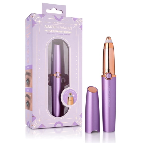 Almost Famous Perfect Brows Precision LED Tip Eyebrow Trimmer for Eyebrow, Purple