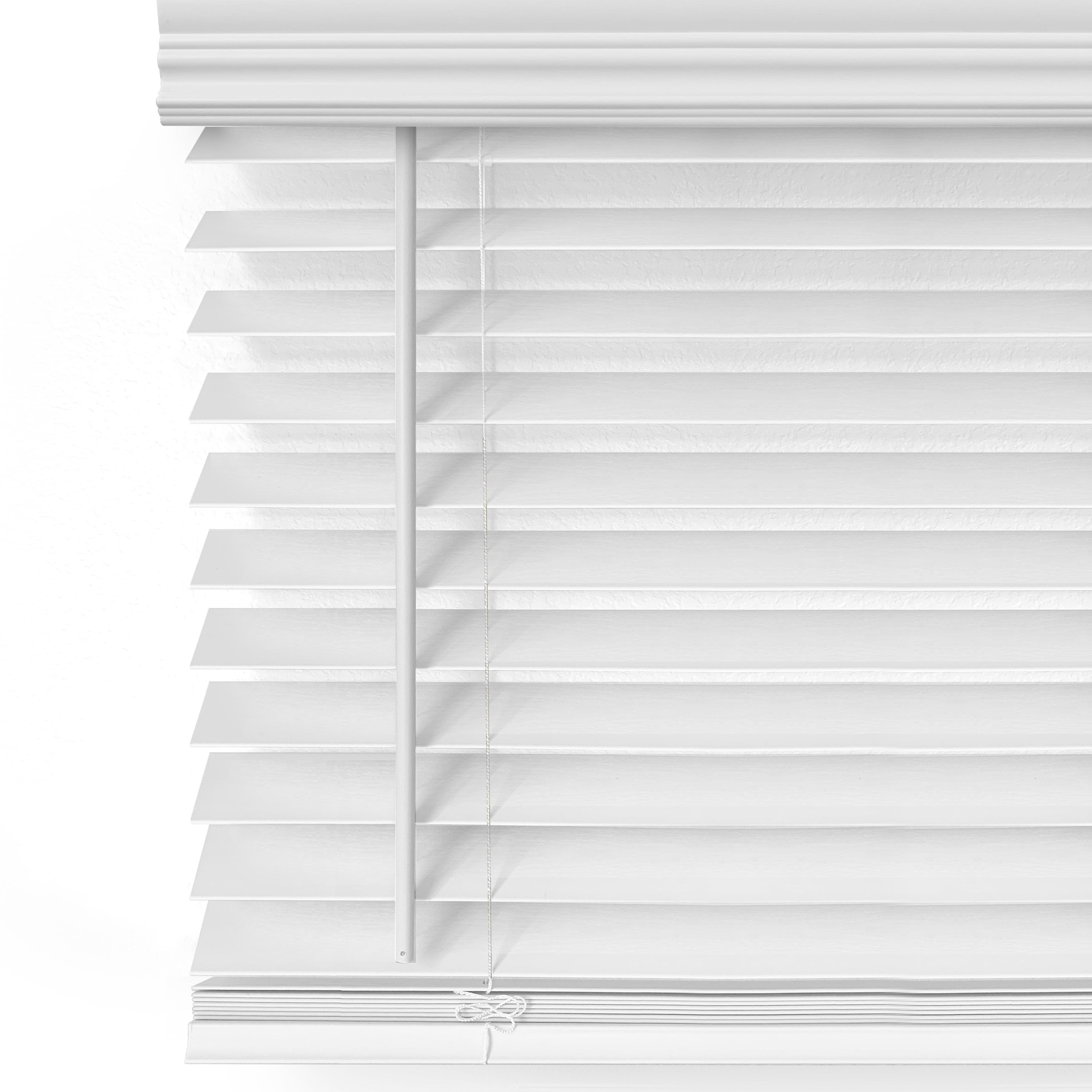 Linen Avenue 2 in White Cordless Faux Wood Blinds 32 W x 68 To 72 H 