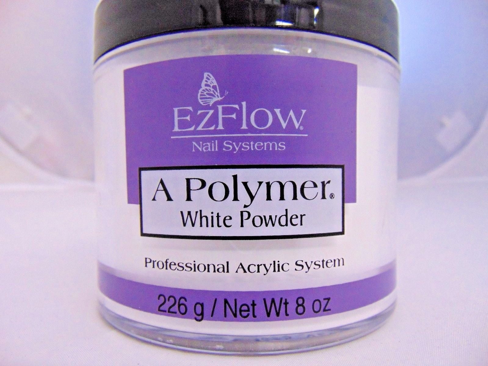 Ezflow Acrylic Nail Powder A Polymer White Powder 8oz 66054