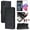 Black, variant on Flip case for GANGXUN Samsung Galaxy A10 Wallet Case with Kickstand, Card Slots, RFID Block, Cat Design