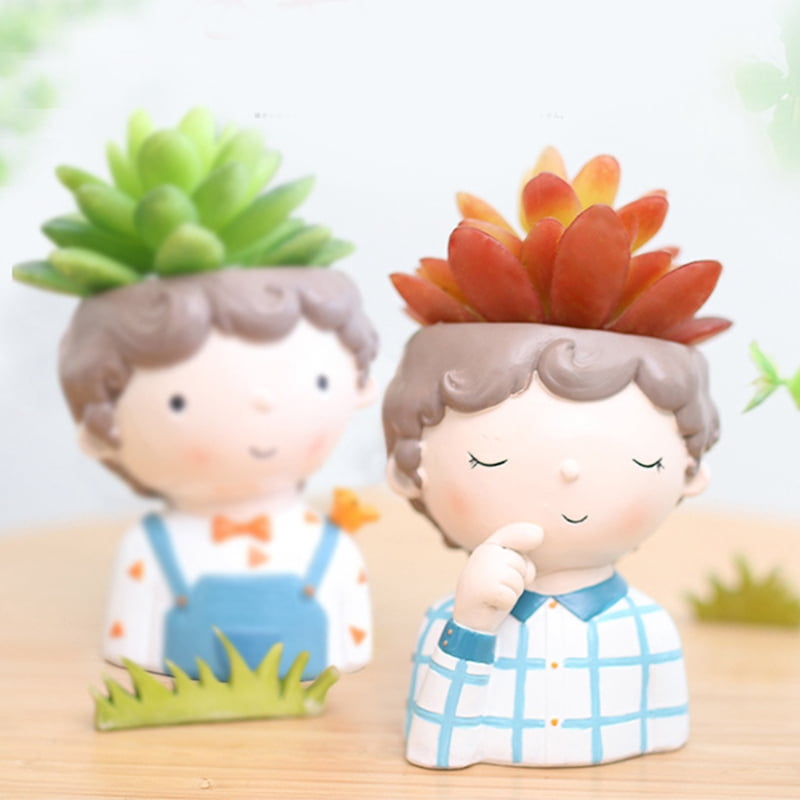 Small Boy Shape Flower Container Silicone Mold Suitable for Crafting Unique Resin Ornaments and Small Plant Displays