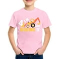 thumbnail image 3 of Sunnyoo T-Shirt Graphique pour Petits Garçons, Imprimé Excavatrice, Manches Courtes, Rose, 3 of 3