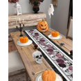 thumbnail image 2 of Halloween Horrific Skull Table Runner 13x72 Inch,Purple Rose Flower Skeleton Dresser Scarves Grey Spider Web Kitchen Dining Table Decoration for Home, 2 of 4
