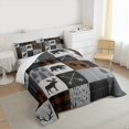 thumbnail image 3 of Homewish Cute Bear Paws Bedding Comforter Set,Jungle Wildlife Moose Twin Comforter Sets,Brown Black Bedding Set For Kids,Microfiber Bedroom Decor Reversible,2pcs, 3 of 8