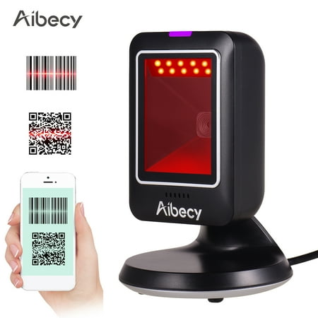 Aibecy Barcode Scanner 1D/2D/QR Omnidirectional Barcode Scanner USB Wired Bar Code Reader