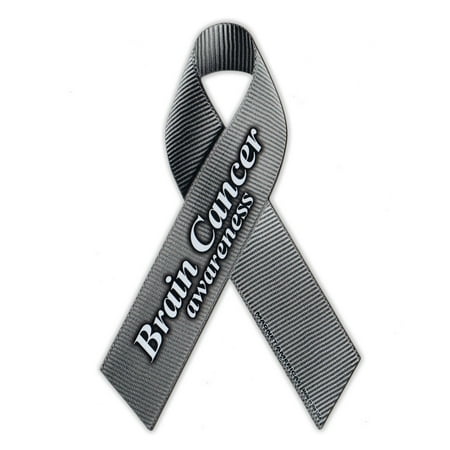 - Magnetic Bumper Sticker - Brain Cancer Support Ribbon - Awareness Magnet - 4.25