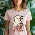 thumbnail image 5 of Flirting With The Afterlife Graphic Tee Funny Ghost Cartoon Shirt, Dark Heather, Size 2XL, 5 of 6