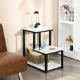 thumbnail image 3 of Costway Table d'Appoint à 3 Niveaux Table de Chevet avec Étagère pour Salon Blanc, 3 of 10