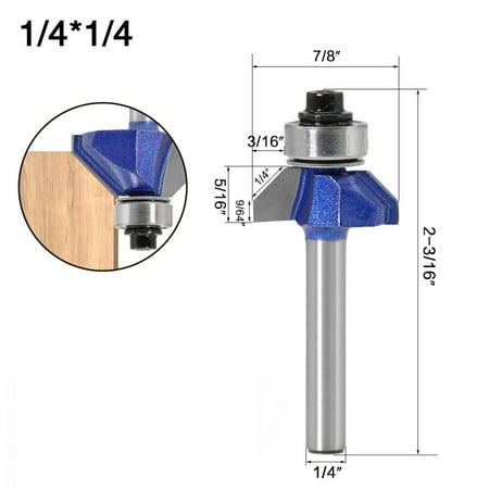 

1PC 1/4in Shank 45 Degree Chamfer Router Bit Edge Forming Bevel Milling Cutter