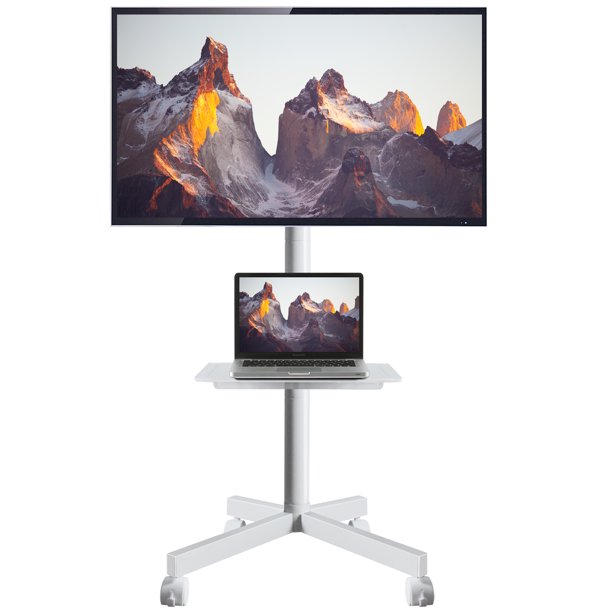 Modern Rolling TV Stand Mobile TV Cart for 5560 inch Flat Panel TVs