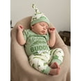 thumbnail image 6 of BemeyourBBs Baby Boy Fishing Outfit Newborn Summer Clothes Fish Letter Print Short Sleeve Romper Pants and Hat 3 Piece Set, 6 of 9