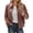 Brown, variant on Wovix Womens Oversized Leather Jackets Spring Fall Fashion Motorcycle Coats Long Sleeve Outfits with Pocket Y2k Tops Solid Basic Daily Clothes