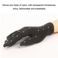 thumbnail image 3 of Qarigey Guantes de muñeca de patinaje artístico brillante, mitones con diamantes de imitación transparentes, guantes de cristal cálidos, rendimiento Type10 NO10 Qarigey AP011707-02, 3 of 6