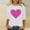 White, variant on HaoXianJian Valentine's Day Shirt for Women Glitter Love Heart Printed T-Shirt Top 3/4 Sleeve Tee Crew Neck Casual Blouse Tops Size S-2X