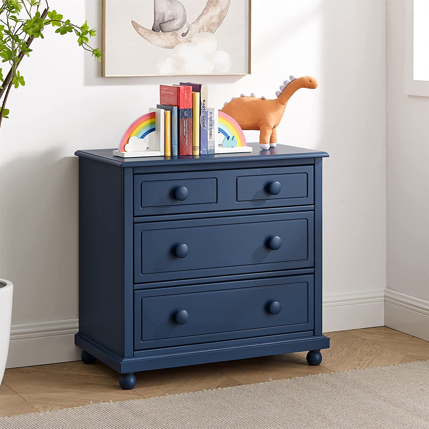 MUSEHOMEINC Modern White 3 Drawer Dresser for Bedroom, Chest of Drawers