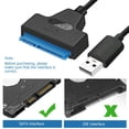 thumbnail image 2 of Adaptador Convertidor Cgtredaw 3pcs USB 2.0 A SATA 22pin para 2.5in HDD SSD Duro, 2 of 6